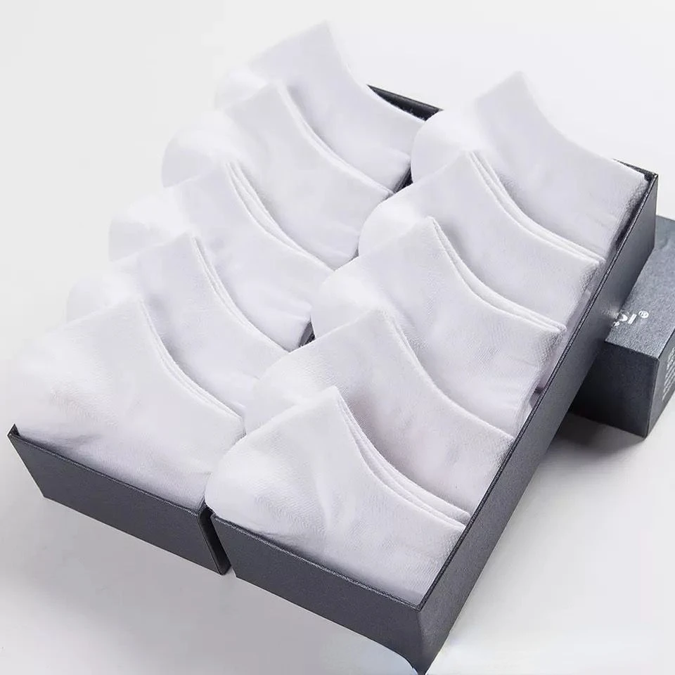 10pairs / Low Black And White Gray Cotton Socks Men's Socks Breathable Sports Socks Men's Short Socks Women's Socks EU37-44