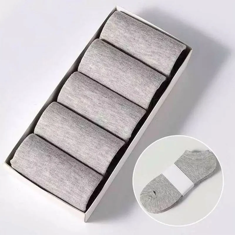 10pairs / Low Black And White Gray Cotton Socks Men's Socks Breathable Sports Socks Men's Short Socks Women's Socks EU37-44