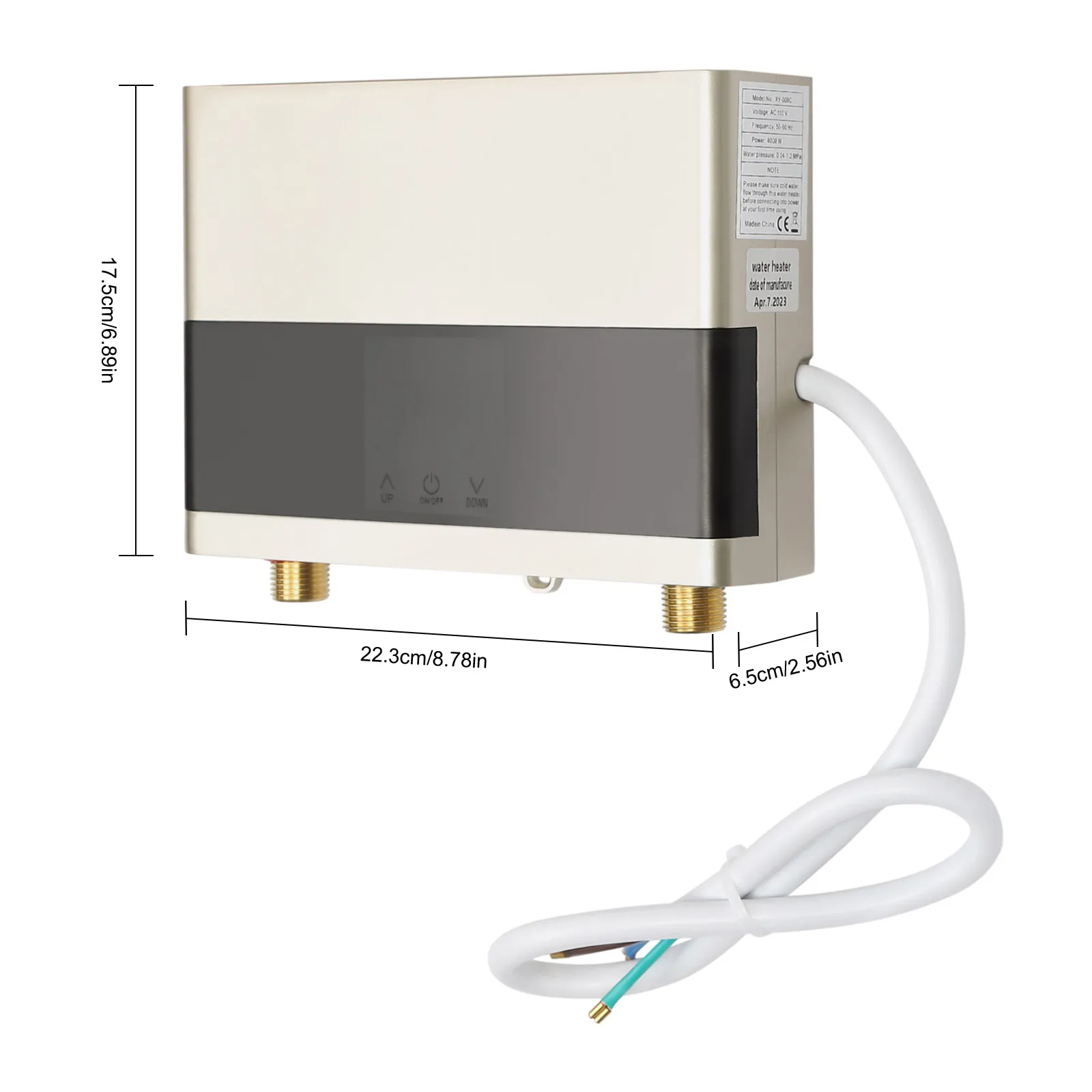 Smart Electric Water Heater, 1300-4000W Adjustable Power, Instant Hot Water, Touch Screen Temp Control, Remote Control