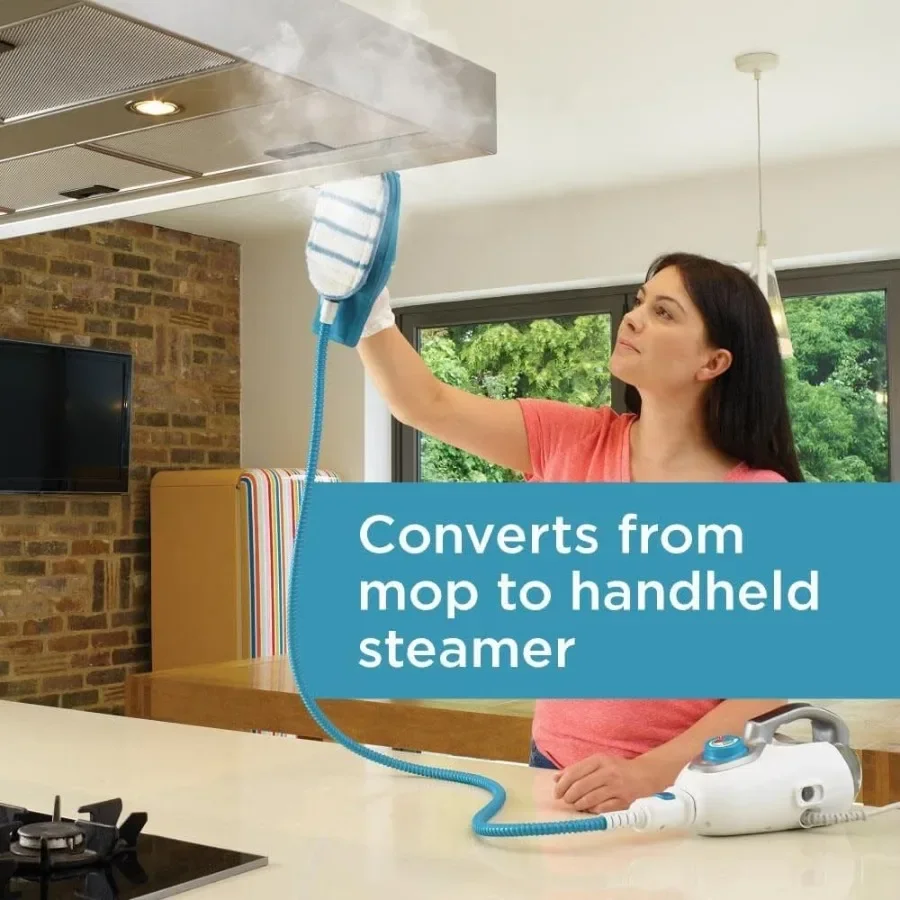 7in1 Steam Mop with SteamGlove Handheld Steamer for Home Cleaning Black and Silver Advanced Steam Technology for Deep Sanitizat