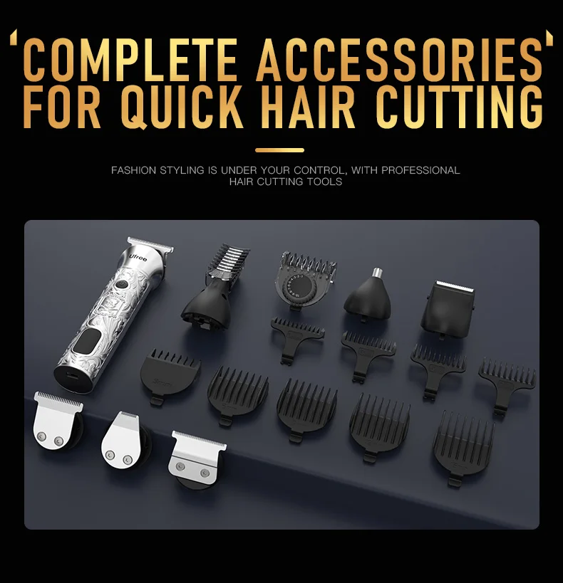 Ufree Beard Trimmer for Men, Electric Razor Shaver, Cordless Hair Clipper Shaving Kit for Mustache Body Nose Ear Hair Facial, Ad