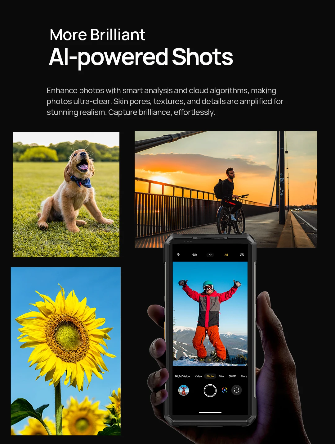 Ulefone Armor 34 Pro Plus 5G AI Rugged Phone 6.95" 25500mAh 32GB+512GB Built-in Projector 120Hz NFC Dimensity 7400X Smartphone