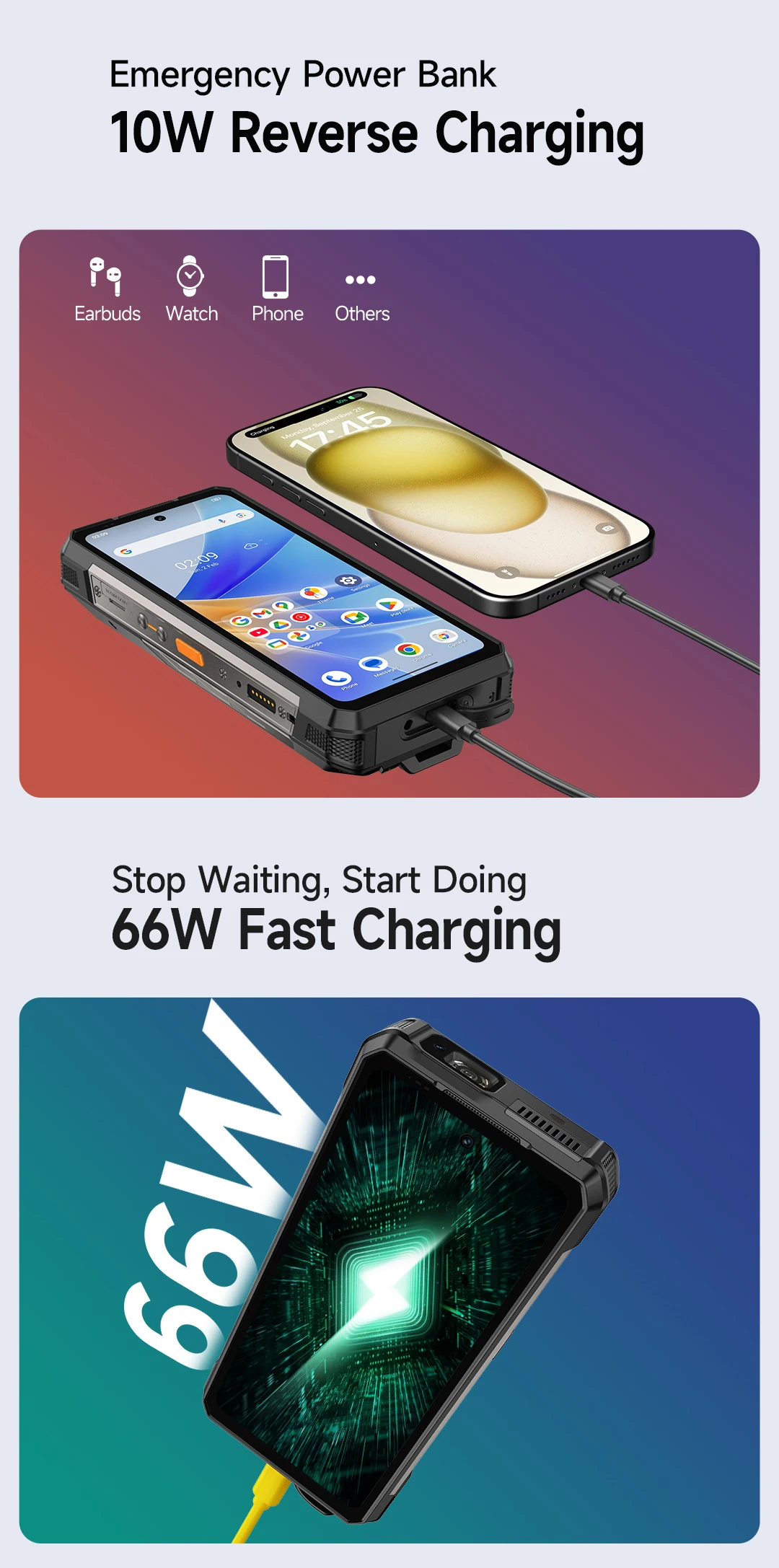 Ulefone Armor 34 Pro Plus 5G AI Rugged Phone 6.95" 25500mAh 32GB+512GB Built-in Projector 120Hz NFC Dimensity 7400X Smartphone
