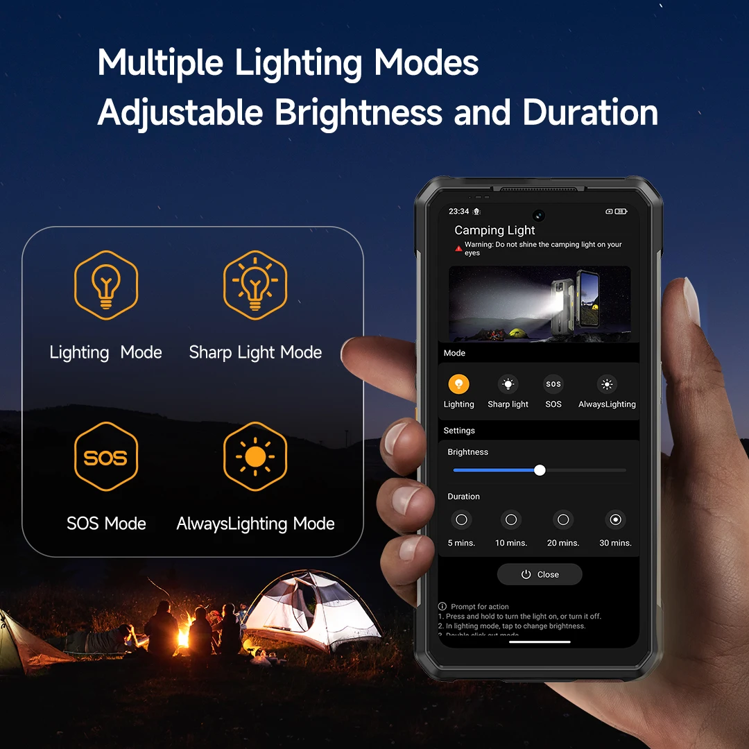 Ulefone Armor 34 Pro Plus 5G AI Rugged Phone 6.95" 25500mAh 32GB+512GB Built-in Projector 120Hz NFC Dimensity 7400X Smartphone