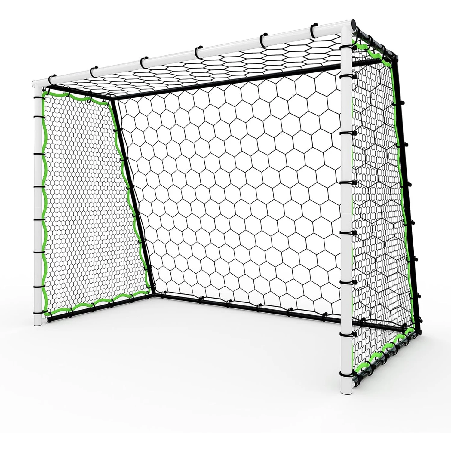 Heavy Duty Portable Soccer Goal for Backyard Beach, Metal Frame Mesh Collapsible Soccer Rebounder Net Football Trainer w/ Bag