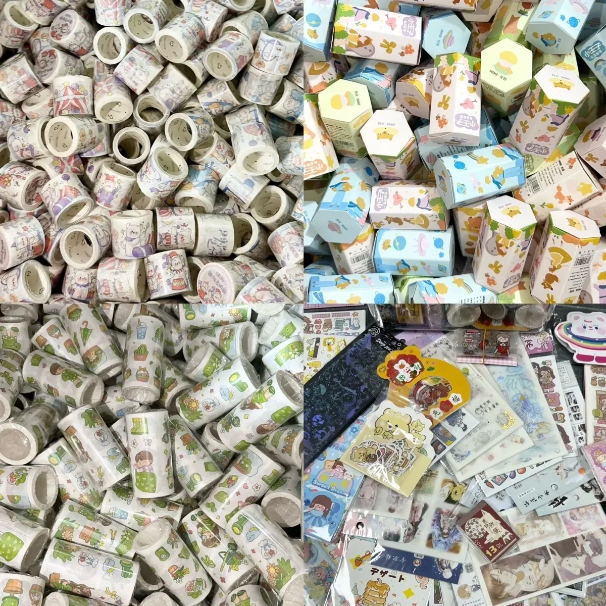60 PCS/Set Cute Washi Tapes Japanese 1.5cm Adhesive Decorative Masking Tape Scrapbook Stationery Stickers School Supplies