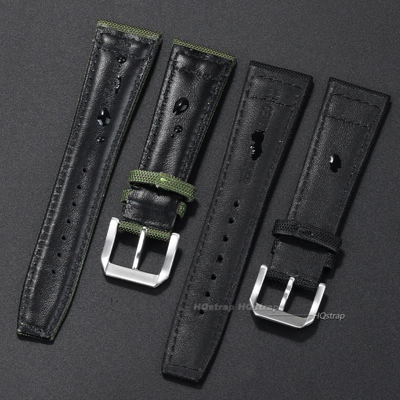 Nylon Canvas Watch Strap for IWC Pilot 20mm 21mm 22mm Strap Waterproof Sport Watch Strap Cowhide Wrist Belt Men Women Bracelet