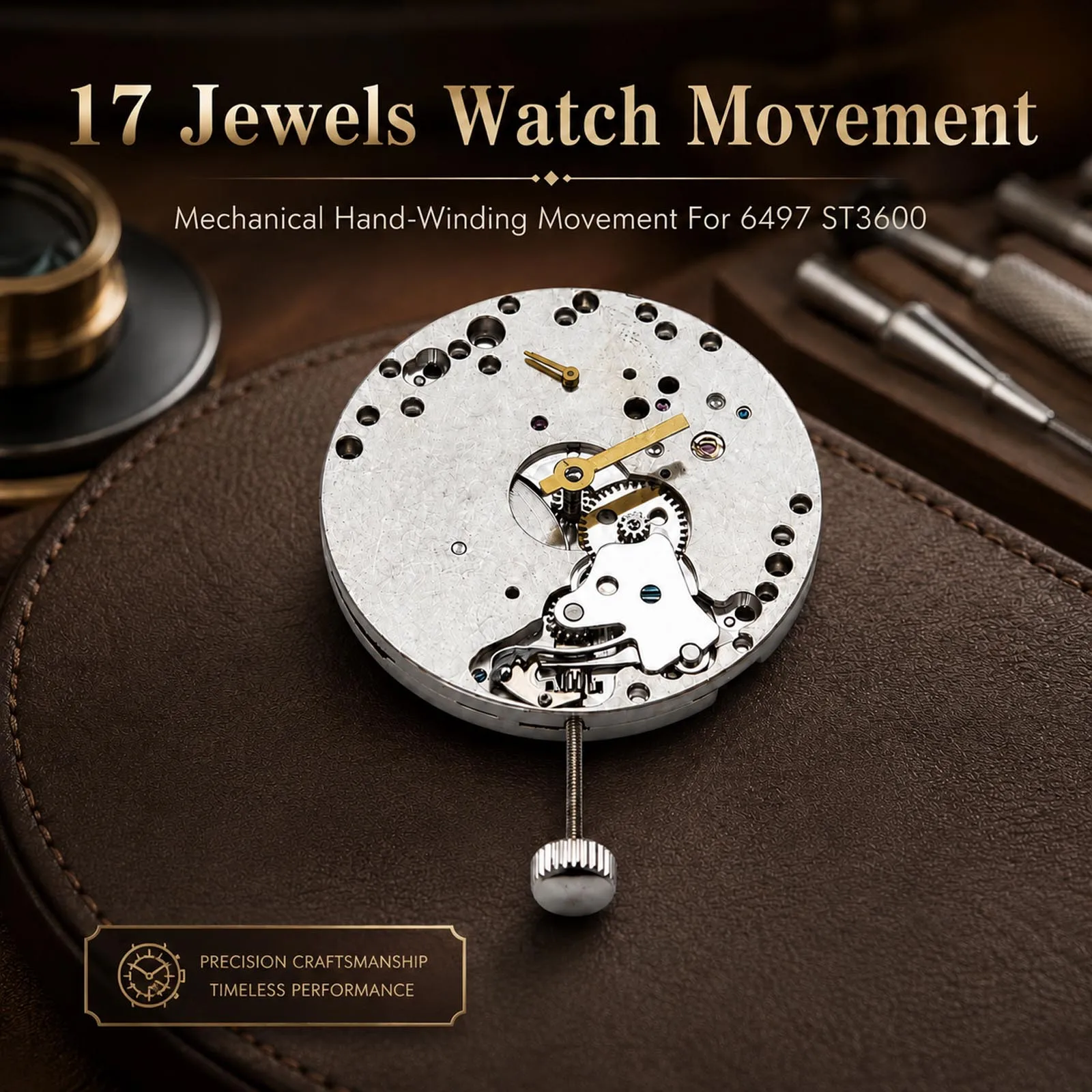 36.6mm 17 Jewels Mechanical Hand-Winding Watch Movement Replace ETA 6497 For Seagull 6497 ST3600 Movement for Men's Wrist Watch