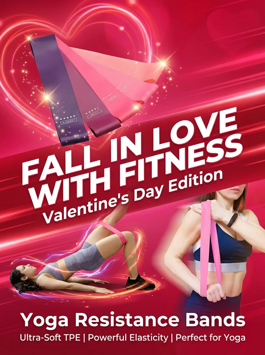 Total Body Workout Bands Set, 5 Loop Resistance Bands for Legs, Arms, Yoga, Home Gym, Valentine's Day Gift for Fitness Lovers