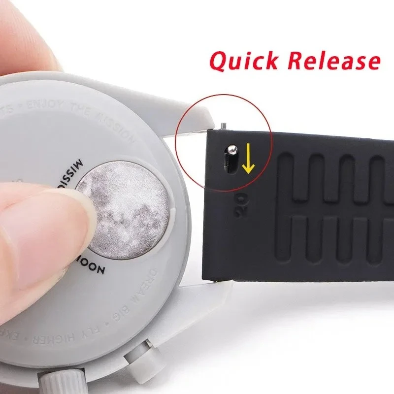 Silicone Strap 18mm 19mm 20mm 21mm 22mm 24mm Quick Release Watchband for Rolex for Omega Bracelet Waterproof Universal Wristabnd