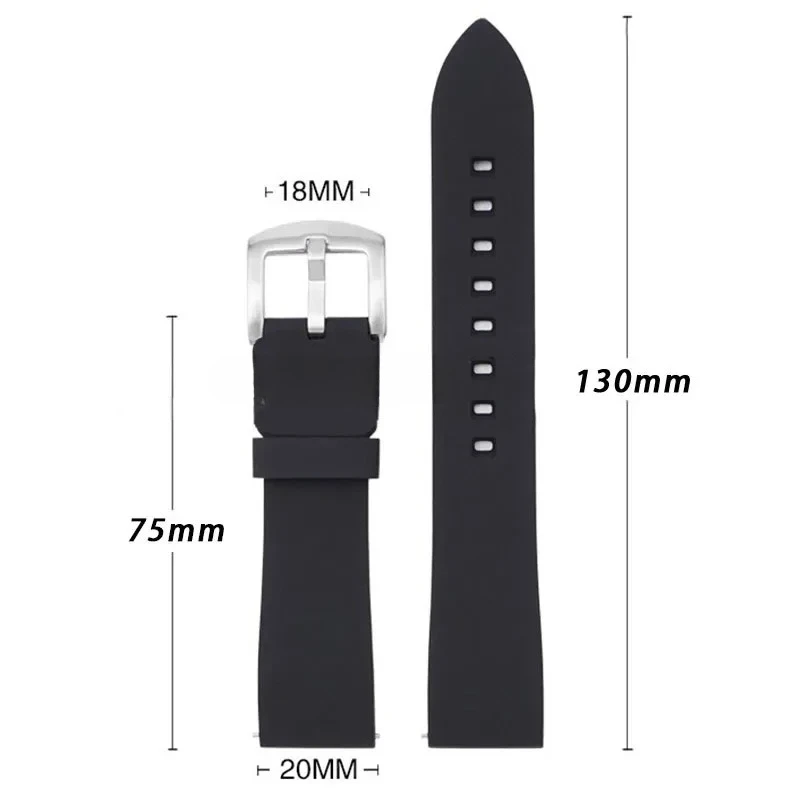 Silicone Strap 18mm 19mm 20mm 21mm 22mm 24mm Quick Release Watchband for Rolex for Omega Bracelet Waterproof Universal Wristabnd