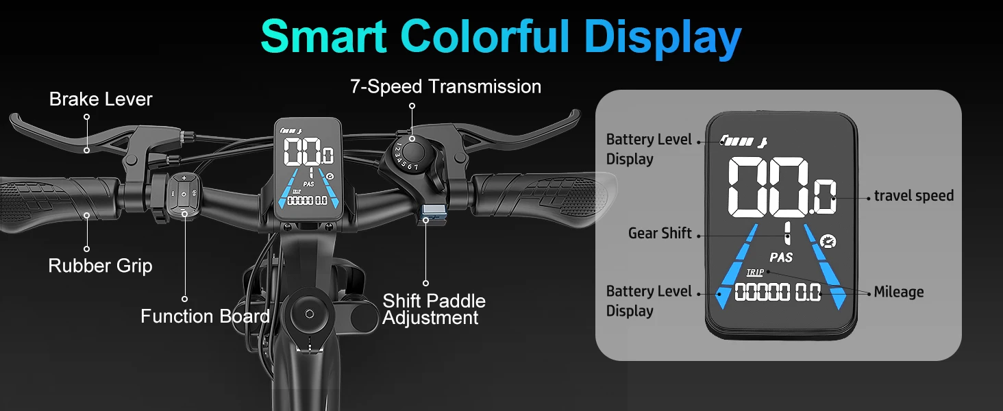 750W Adult Electric Bike, 48V10.4AH Electric Mountain Bike, 7-speed Variable Speed E Bike, 28MPH All-terrain Electric Bike
