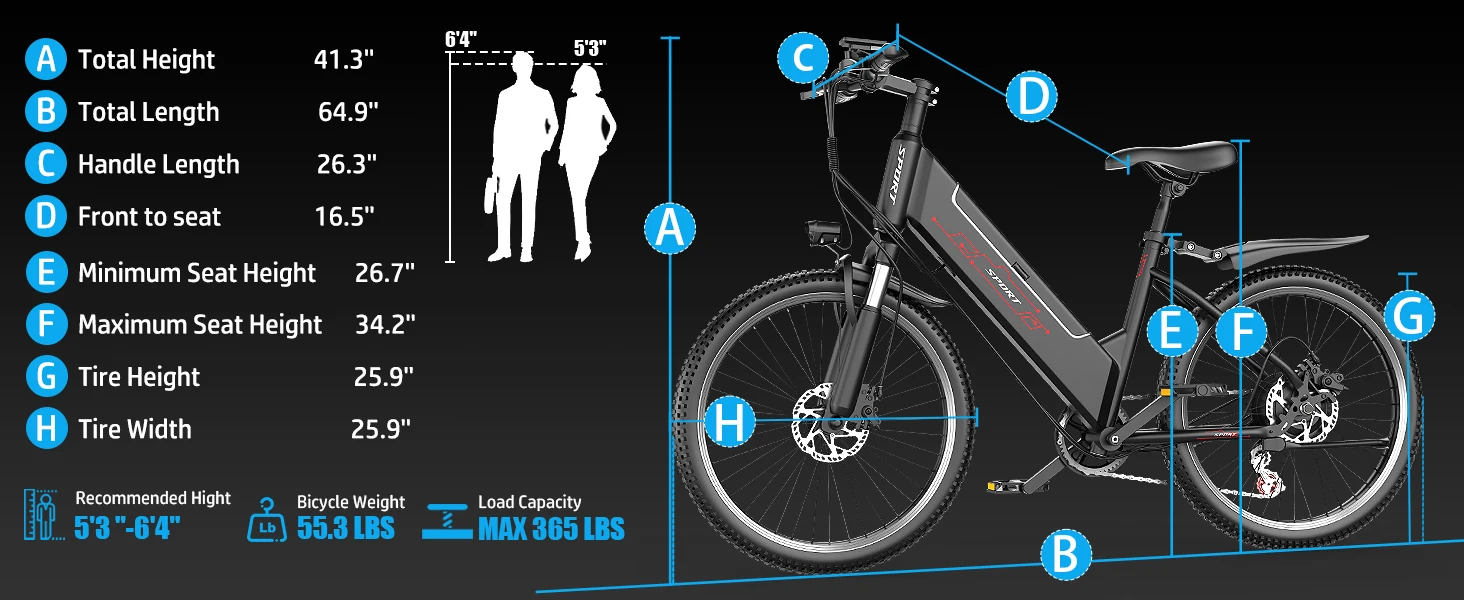 750W Adult Electric Bike, 48V10.4AH Electric Mountain Bike, 7-speed Variable Speed E Bike, 28MPH All-terrain Electric Bike
