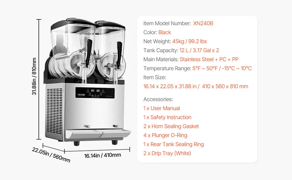 SucceBuy 3-36L Commercial Slushy Machine 1-3 Tanks Stainless Steel Margarita Smoothie Frozen Drink Maker for Home Restaurants