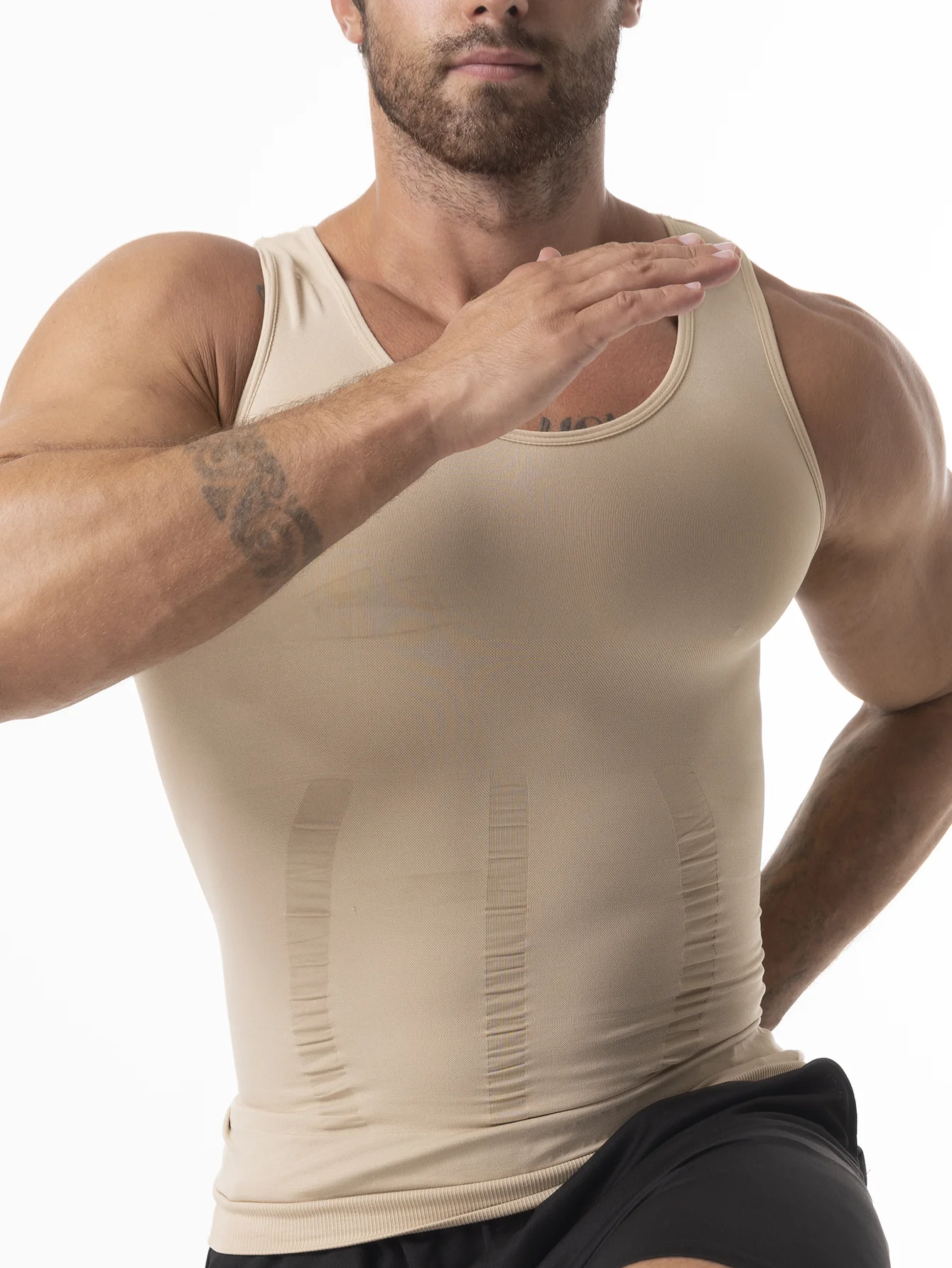 Men Compression Vest Sleeveless Shapewear Slimming Body Shaper Shirt Gym Workout Corset Tummy Control Tank Top Abs Abdomen