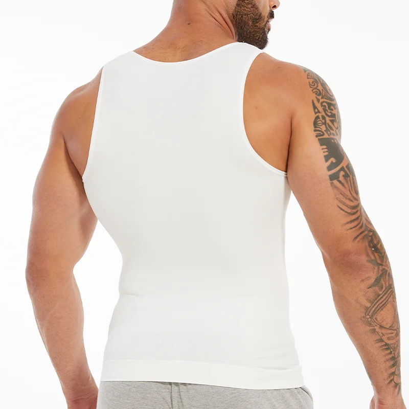 Men Compression Vest Sleeveless Shapewear Slimming Body Shaper Shirt Gym Workout Corset Tummy Control Tank Top Abs Abdomen