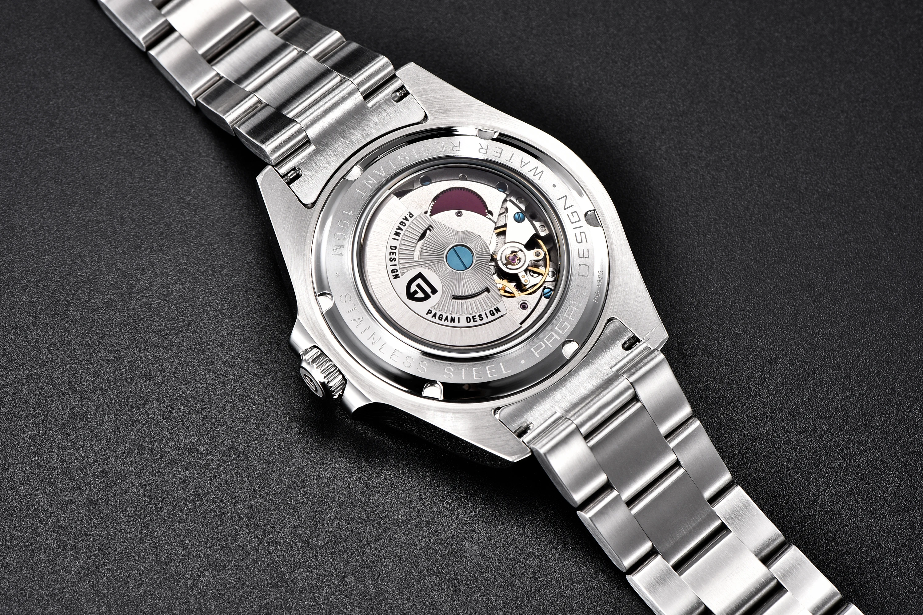 PAGANI DESIGN Vintage 42MM GMT Men's Watch PD1682 Automatic Mechanical Timepiece Sapphire Stainless Steel 100M Waterproof Retro