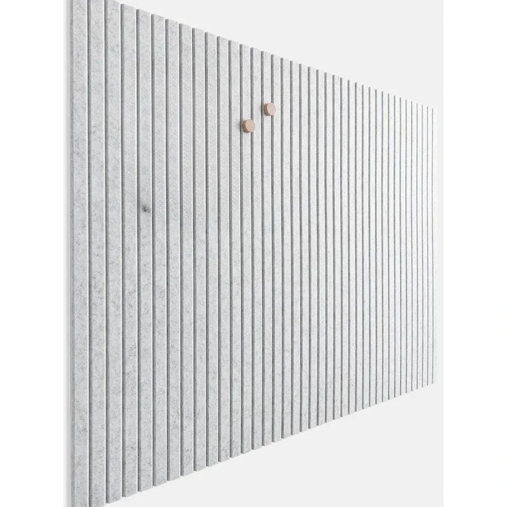 Slatted wall panels, Office Wall decoration of felt Bulletin board tiles, Office Pushpin Board Wall Organizer -12 packs (black)