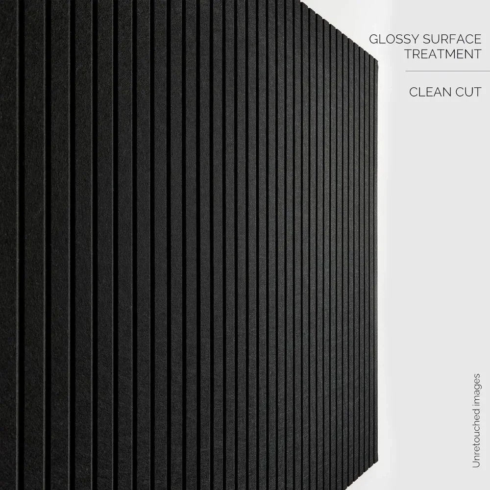 Slatted wall panels, Office Wall decoration of felt Bulletin board tiles, Office Pushpin Board Wall Organizer -12 packs (black)