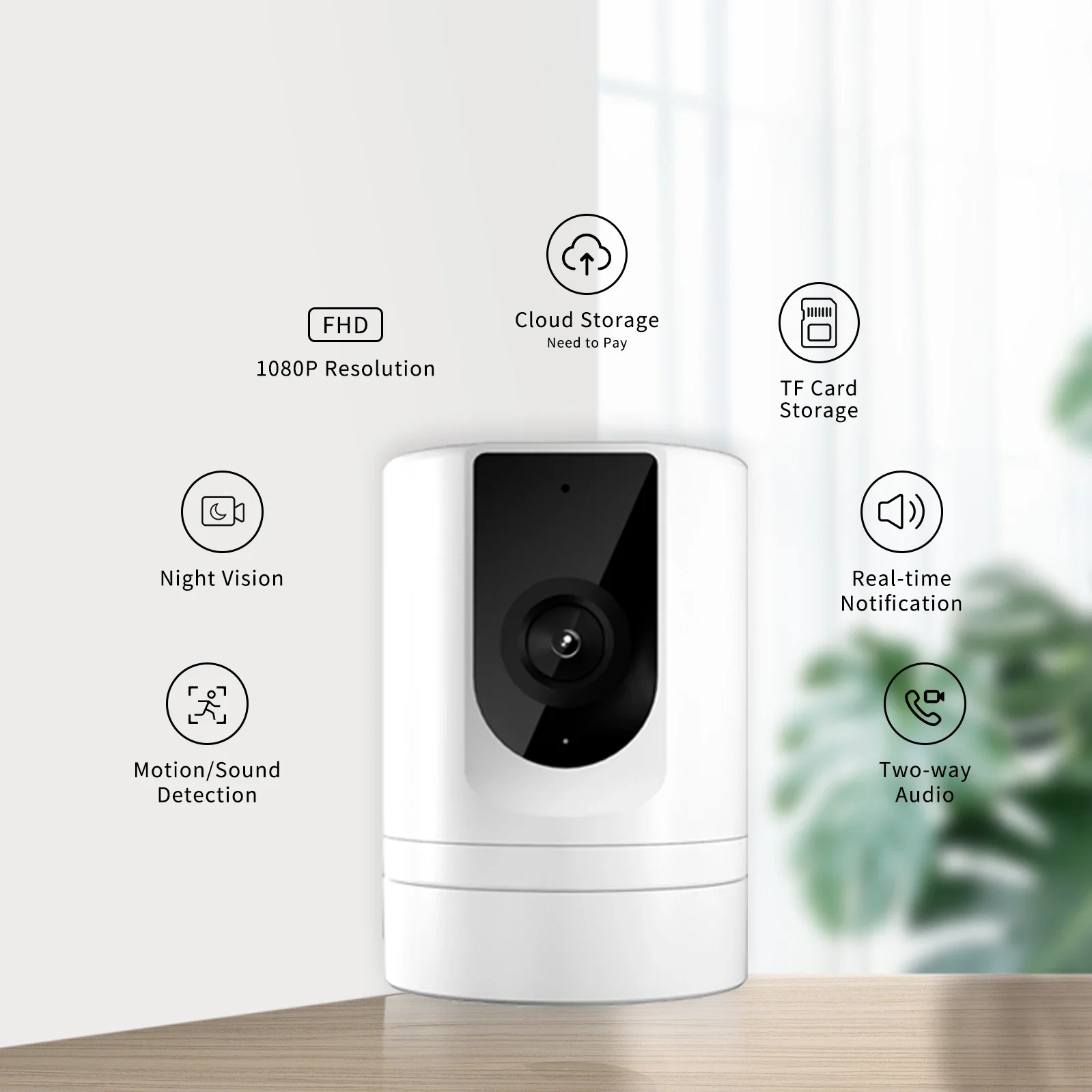 2PC Ease Life APP, Security Camera Indoor, 1080P Pet Camera, Pet Camera with Phone App, Foldable Baby Camera for Home Security,
