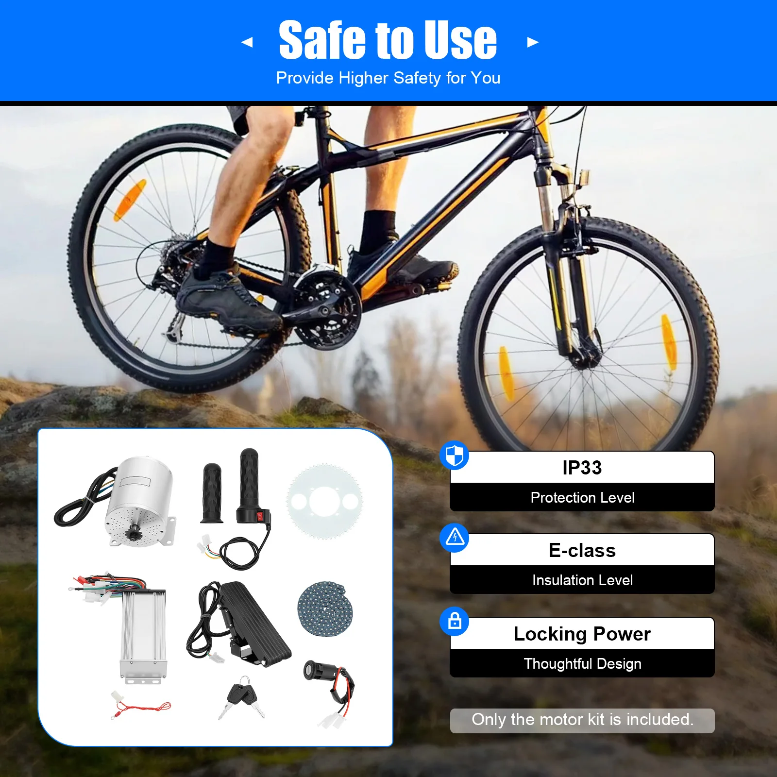 3000W Brushless Motor Kit 48V-60V-72V with Controller and Throttle for Electric Scooter E-Bike Motorcycle Conversion Kit