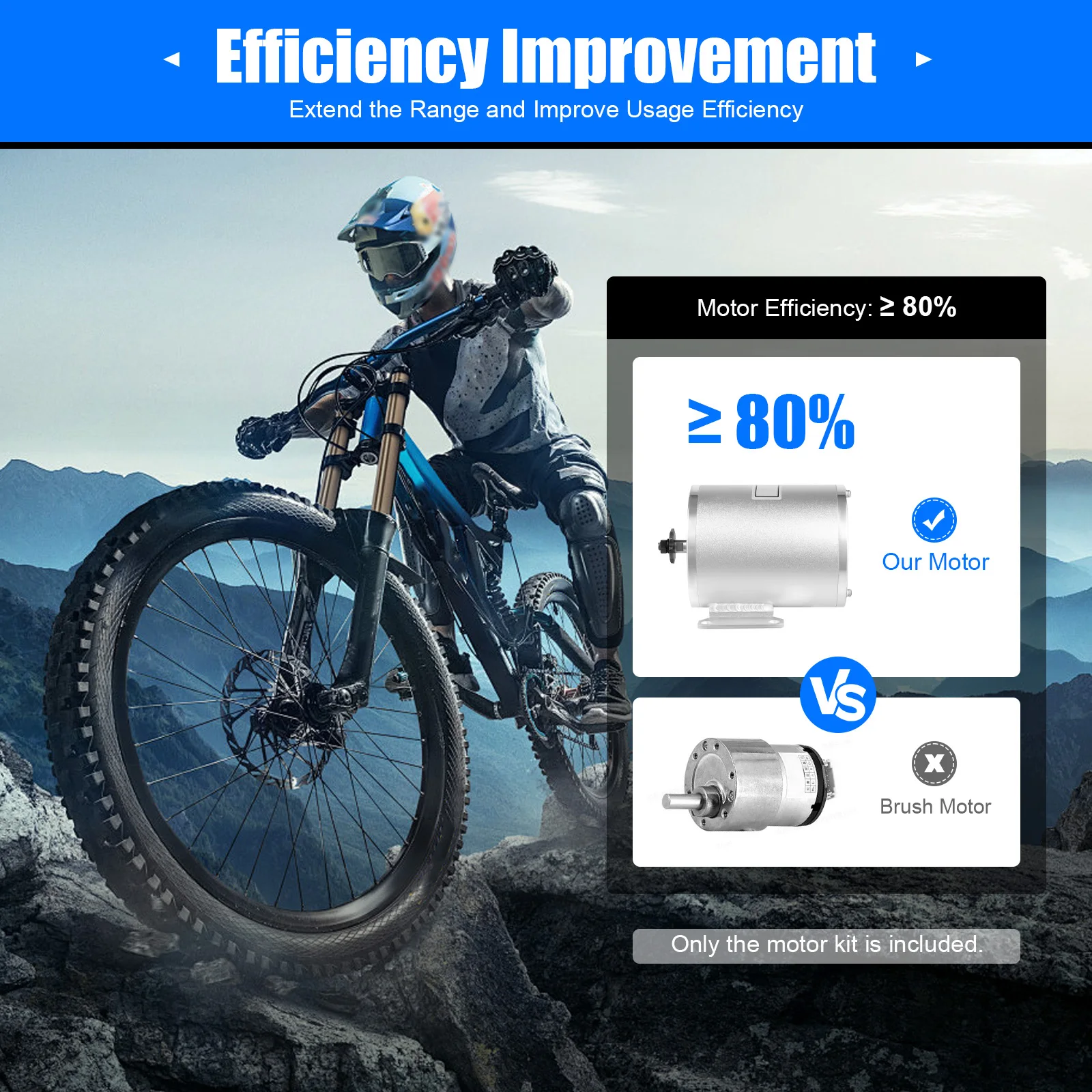 3000W Brushless Motor Kit 48V-60V-72V with Controller and Throttle for Electric Scooter E-Bike Motorcycle Conversion Kit