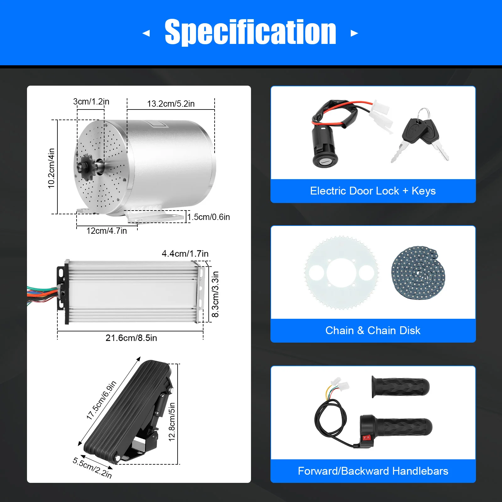 3000W Brushless Motor Kit 48V-60V-72V with Controller and Throttle for Electric Scooter E-Bike Motorcycle Conversion Kit