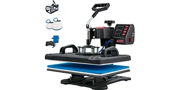 SucceBuy Heat Press 5in1 Heat Press Machine 12x15in Clamshell Sublimation Transfer Printer Digital Precise Temperature Control