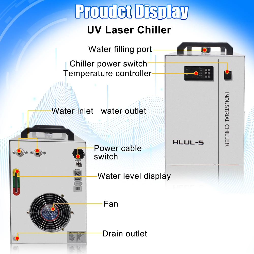 15W UV Laser Marking Machine 10W 5W 355nm Laser Engraver for Glass/Wood/PVC/Metal/Plastic Leather Water Cooling UV Engraver
