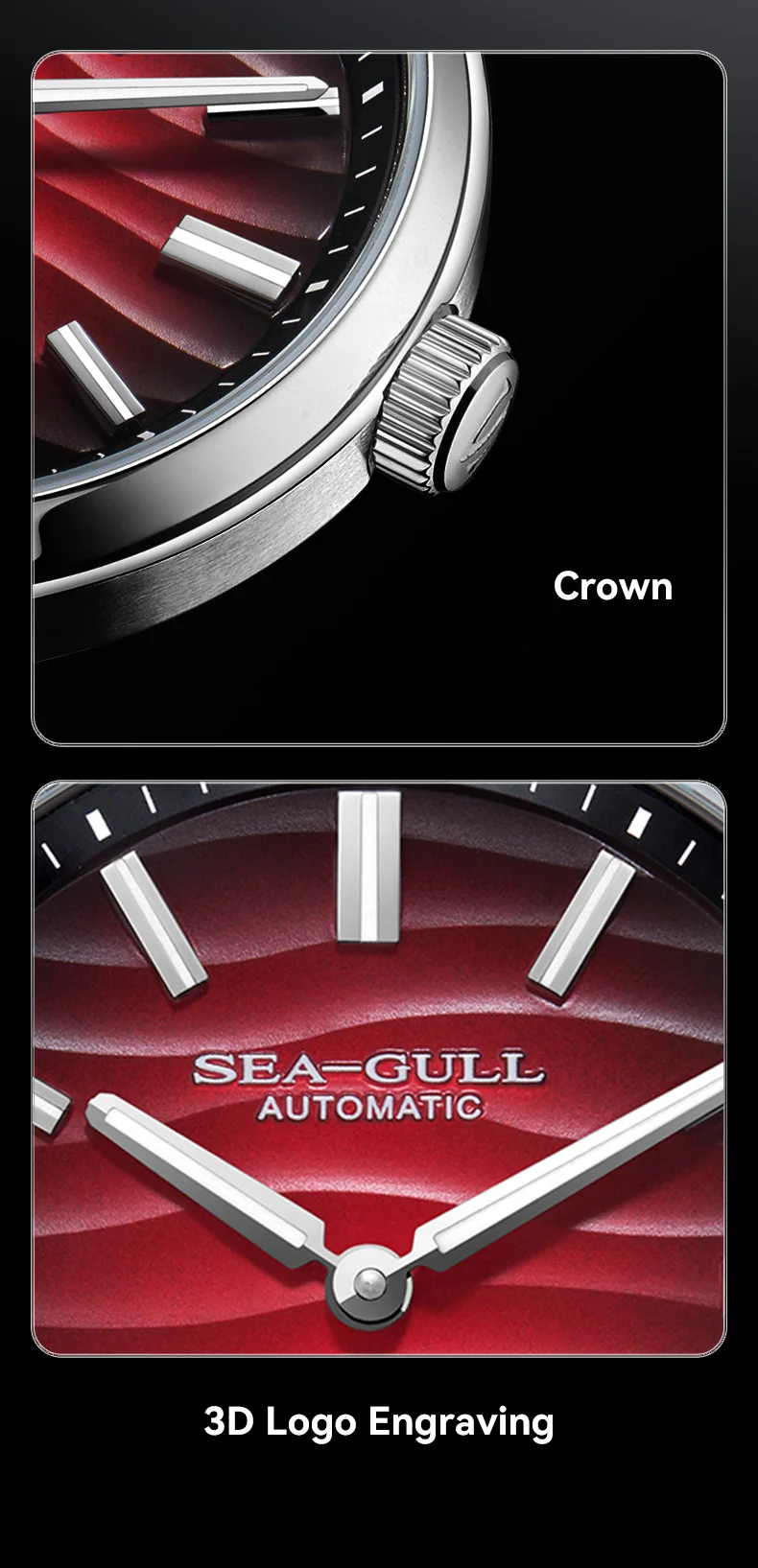 Seagull 2025 New Natural Series Men Watch Automatic Mechanical Watch Polaris Sub Dial Luminous Luxury Dress Men Wristwatch 6180