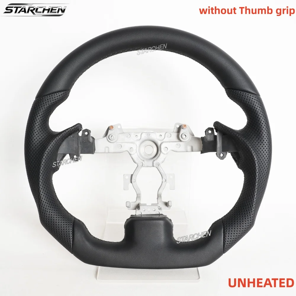 Full Black Leather or Real Carbon Fiber Steering Wheel for Infiniti G37 G25 Ex37 2008-2013 W/ Black Thumb Grip (Non-heated)