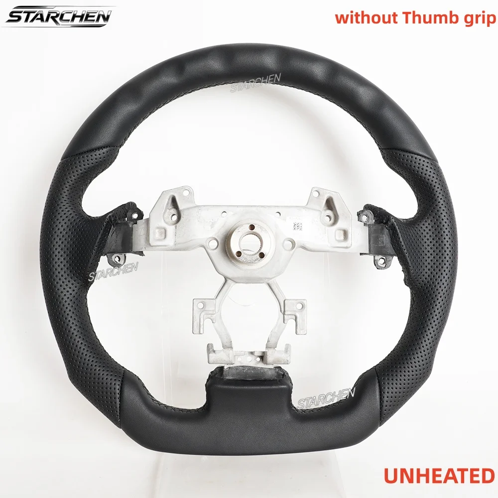 Full Black Leather or Real Carbon Fiber Steering Wheel for Infiniti G37 G25 Ex37 2008-2013 W/ Black Thumb Grip (Non-heated)
