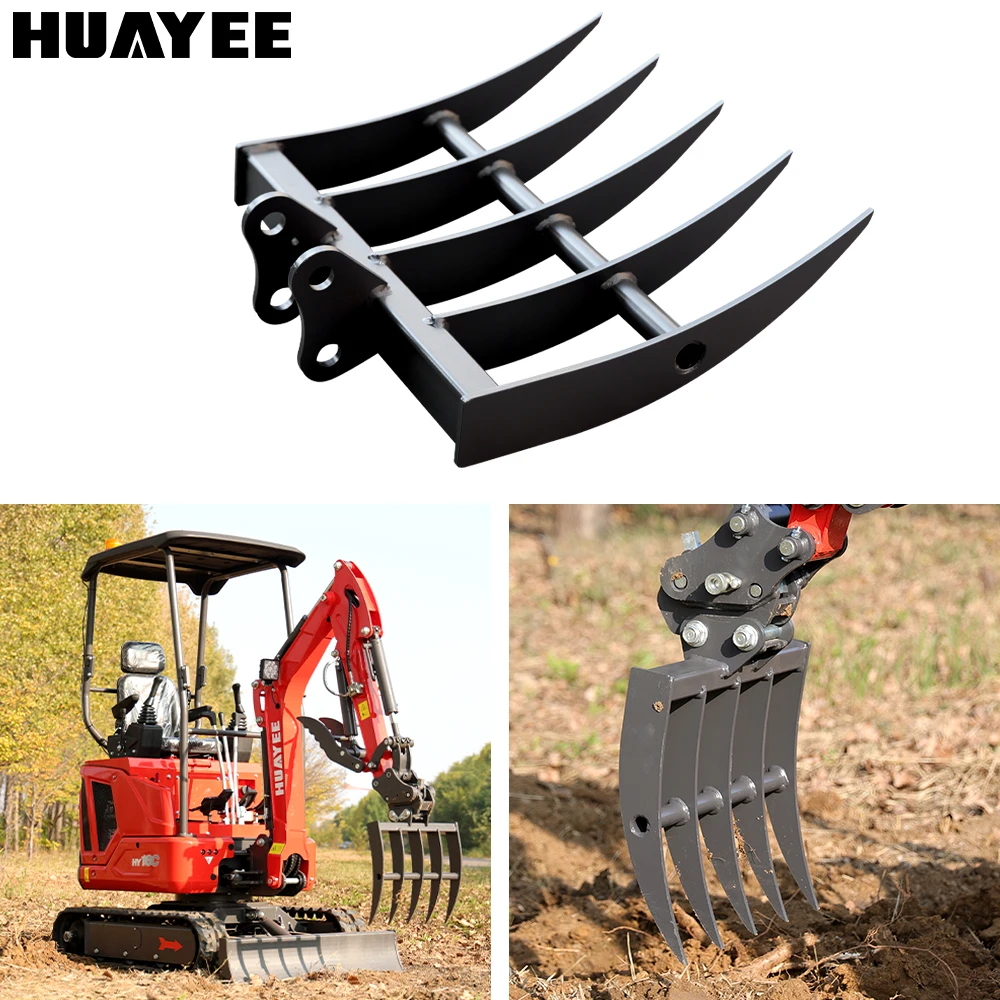 Free shipping, lawn rake attachment – suitable for small excavators, convenient for garden and farm work.