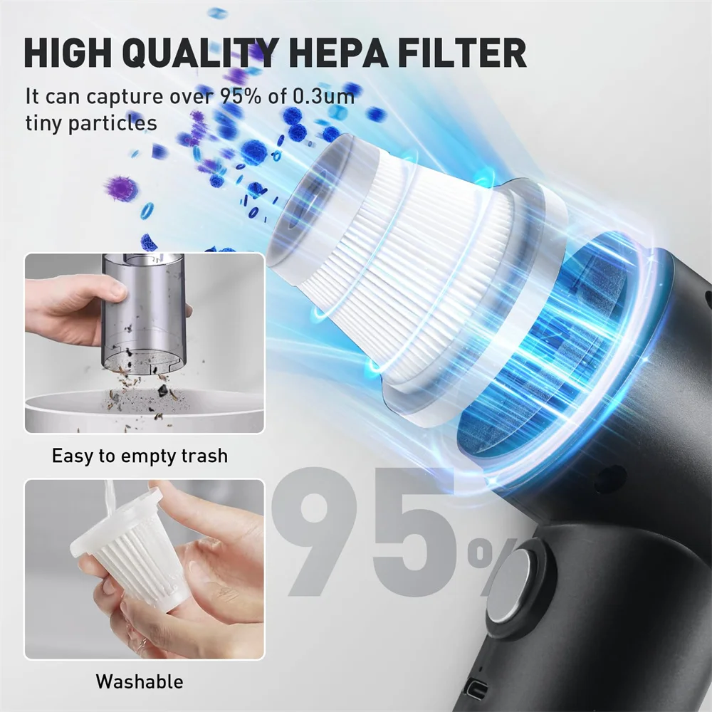 Handheld Portable Small Vacuum Cleaner Multi-Purpose Use for Cars And Household Compact Pump for Easy Cleaning