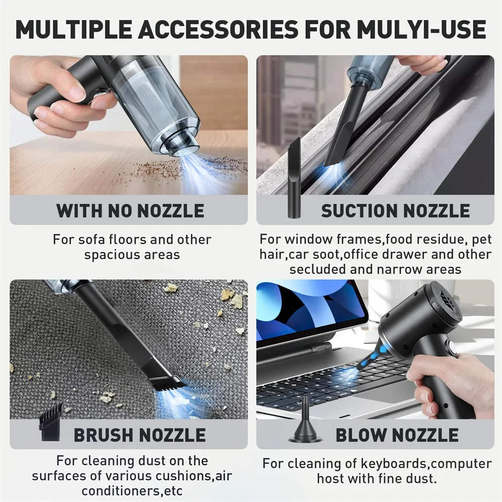 Handheld Portable Small Vacuum Cleaner Multi-Purpose Use for Cars And Household Compact Pump for Easy Cleaning