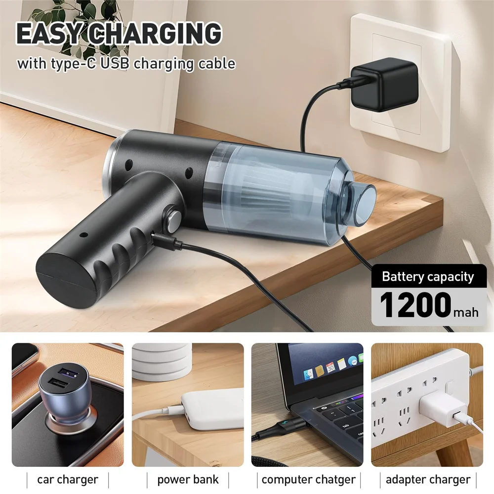 Handheld Portable Small Vacuum Cleaner Multi-Purpose Use for Cars And Household Compact Pump for Easy Cleaning