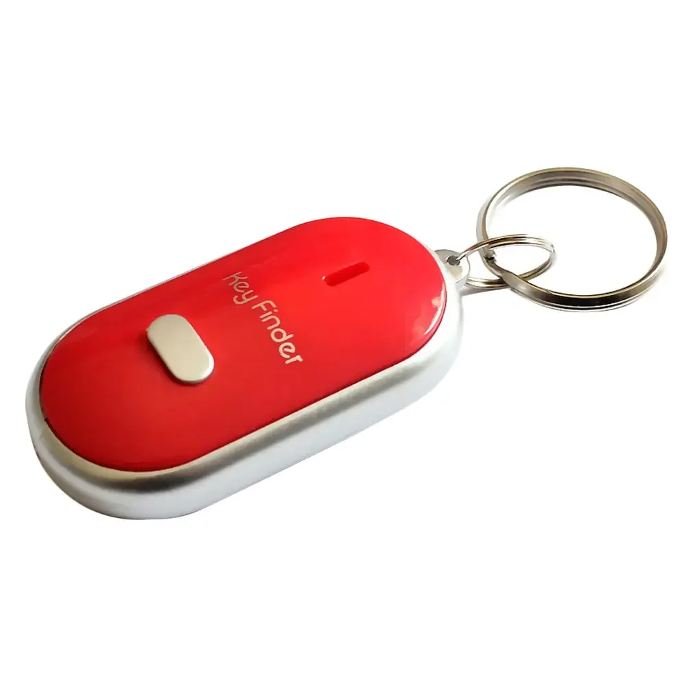 Portable car key finder anti-lost key finder smart find locator keychain whistle beep sound control LED torch