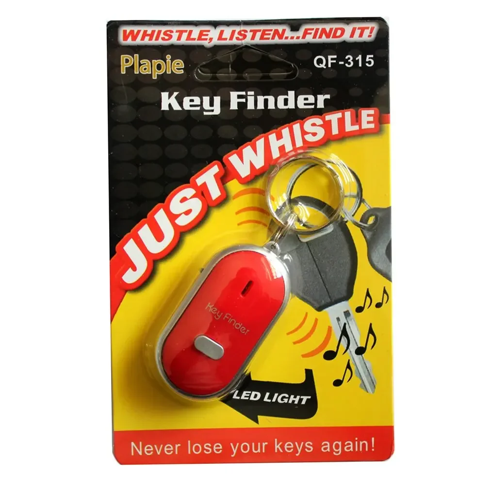 Portable car key finder anti-lost key finder smart find locator keychain whistle beep sound control LED torch