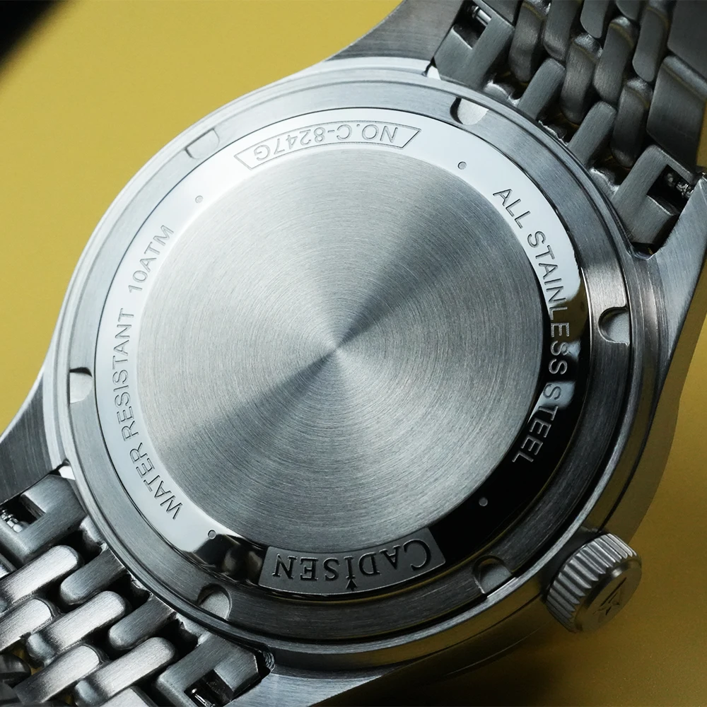 CADISEN NEW Automatic Mechanical Watch Man Silver Business Casual 10ATM Waterproof Japan MIYOTA 8215 Movement Men's Watches