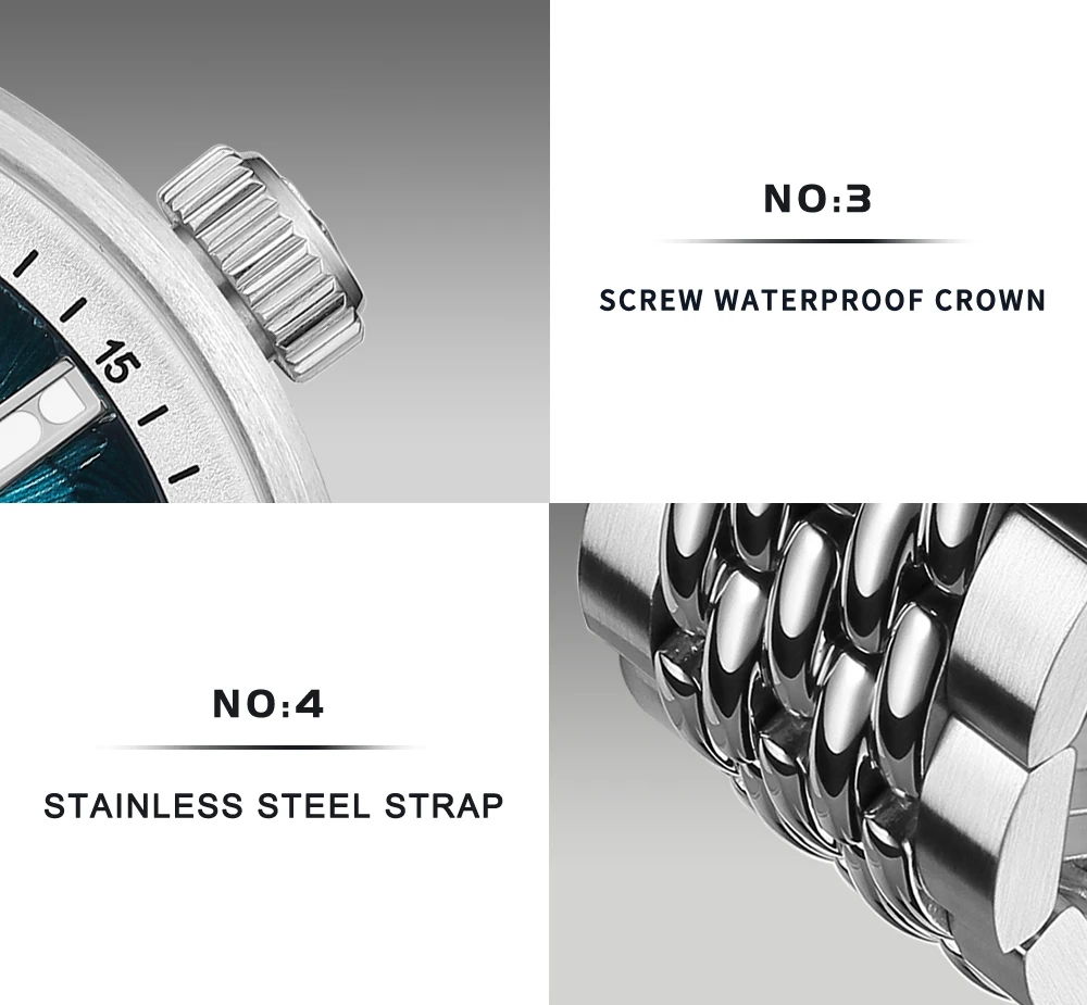 CADISEN NEW Automatic Mechanical Watch Man Silver Business Casual 10ATM Waterproof Japan MIYOTA 8215 Movement Men's Watches