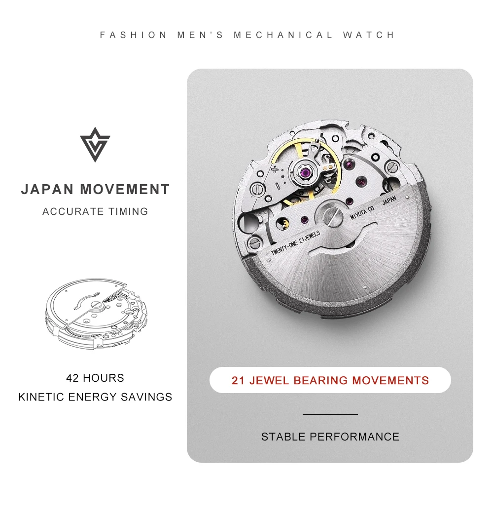 CADISEN NEW Automatic Mechanical Watch Man Silver Business Casual 10ATM Waterproof Japan MIYOTA 8215 Movement Men's Watches