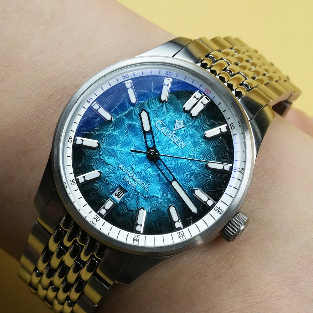 CADISEN NEW Automatic Mechanical Watch Man Silver Business Casual 10ATM Waterproof Japan MIYOTA 8215 Movement Men's Watches