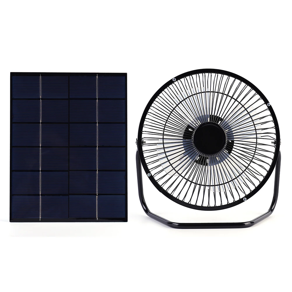7W 6V Solar Panel with 8inch USB Exhaust Fan Solar Panel Powered Fan Ventilator for Home/Office/Outdoor Travel Camping/Pet House