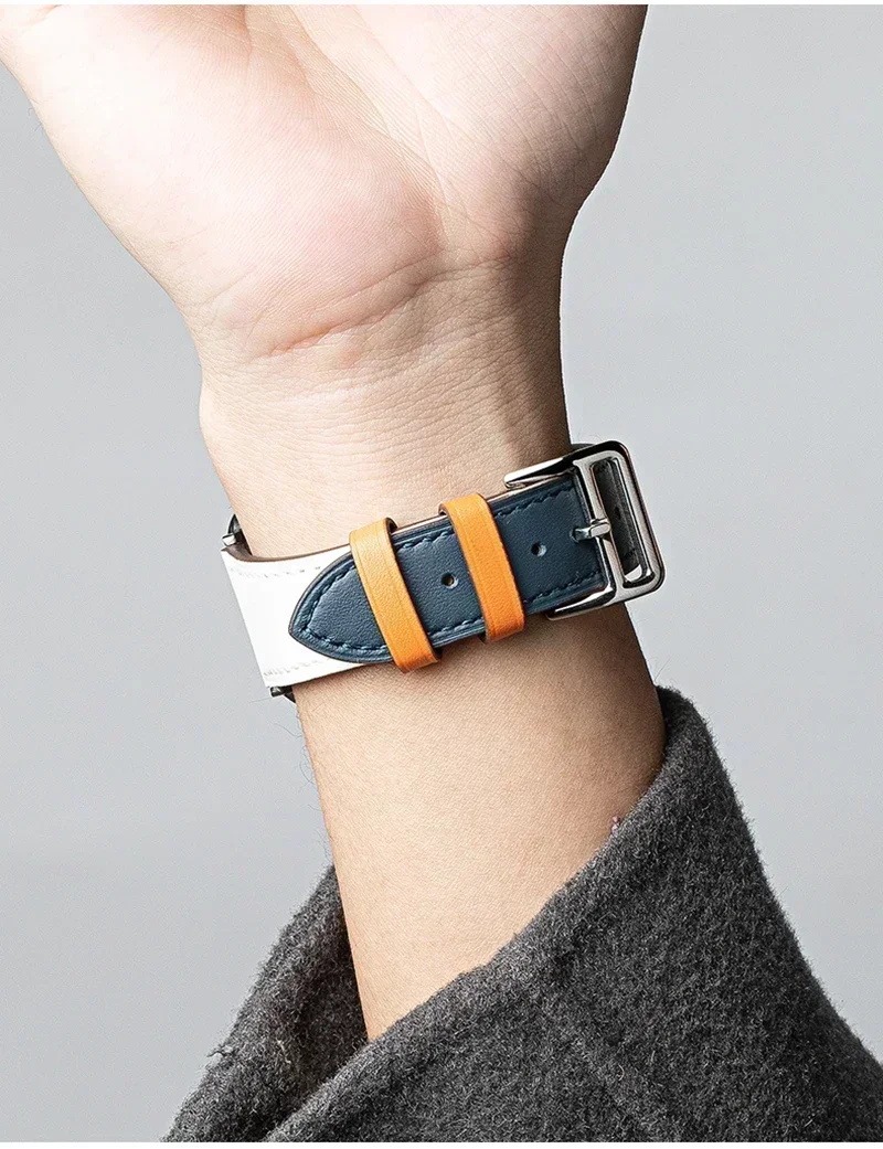 Leather Watch Band for Apple Watch Straps 46mm 44mm 41mm 45mm 38-42mm 40mm 49mm Bracelet iWatch Series 10-Ultra 9-8-7-SE-6-5-4-3