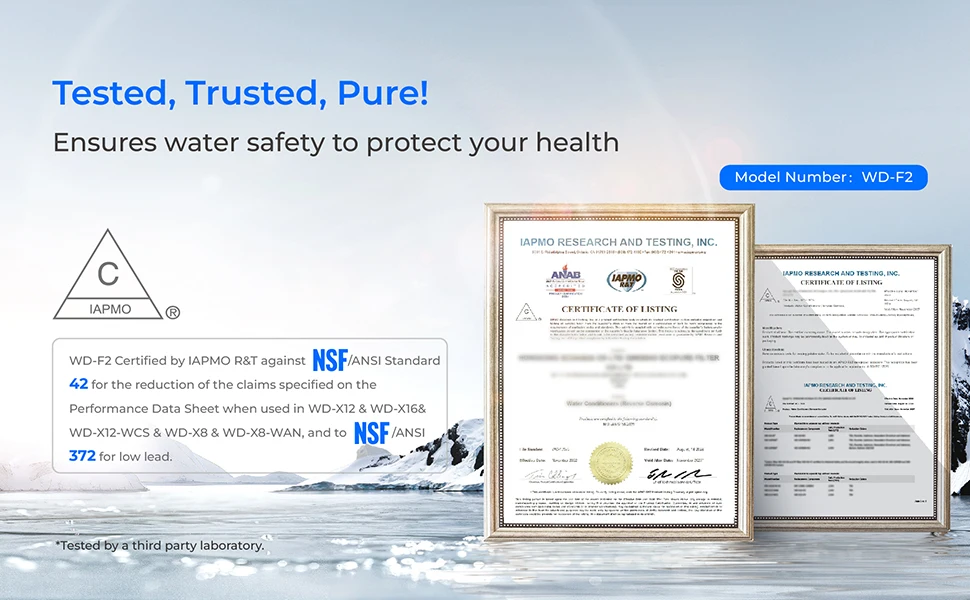 Waterdrop F2 Filter, Replacement for X8/X12/X16 RO System, 6-Month Lifetime | Long Filter Lifespan, Enhanced Filtration, [ NOT for X8PRO & X12PRO ]