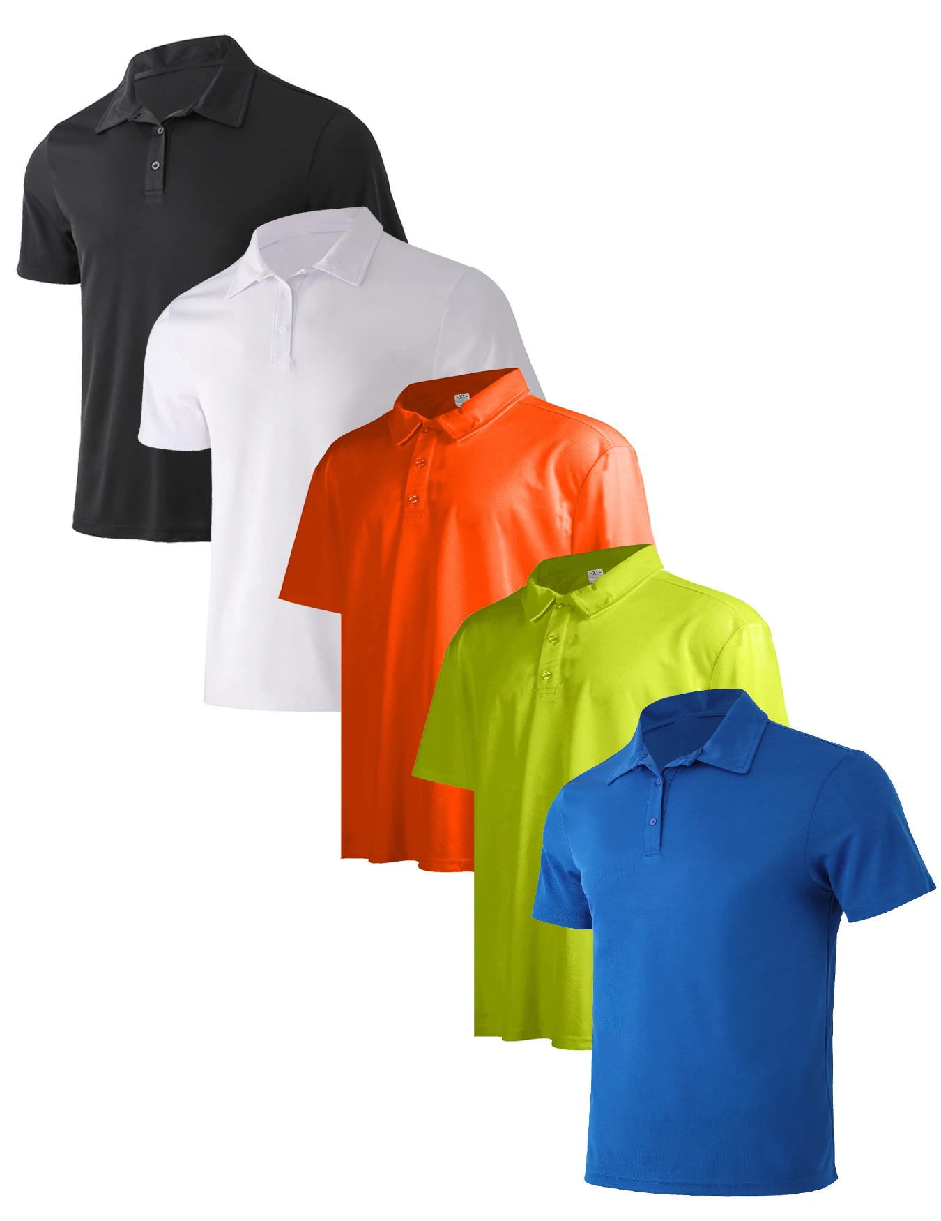 5-Piece Men's Summer Solid Color Short-Sleeved Polo Shirt Breathable Quick-Drying Short-Sleeved Top