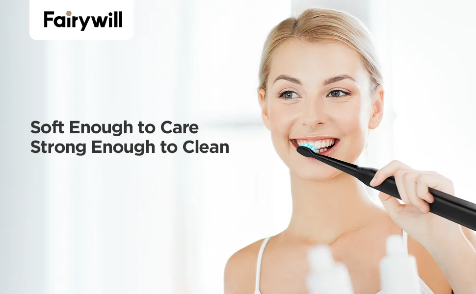 Fairywill Electric Sonic Toothbrush FW-507 USB Charge Rechargeable Adult Waterproof Electronic Tooth Brushes Replacement Heads 8