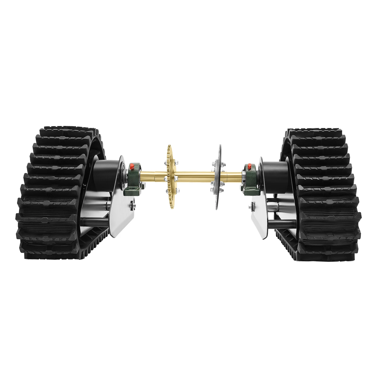 Heavy Duty ATV Rear Track Assembly 661LBS Capacity, UTV Go-Kart Axle Kit with Sprocket & Brake Disc, 26.96" Rubber Track Wheels for Mud, Sand, Snow, Mountain Off-Road