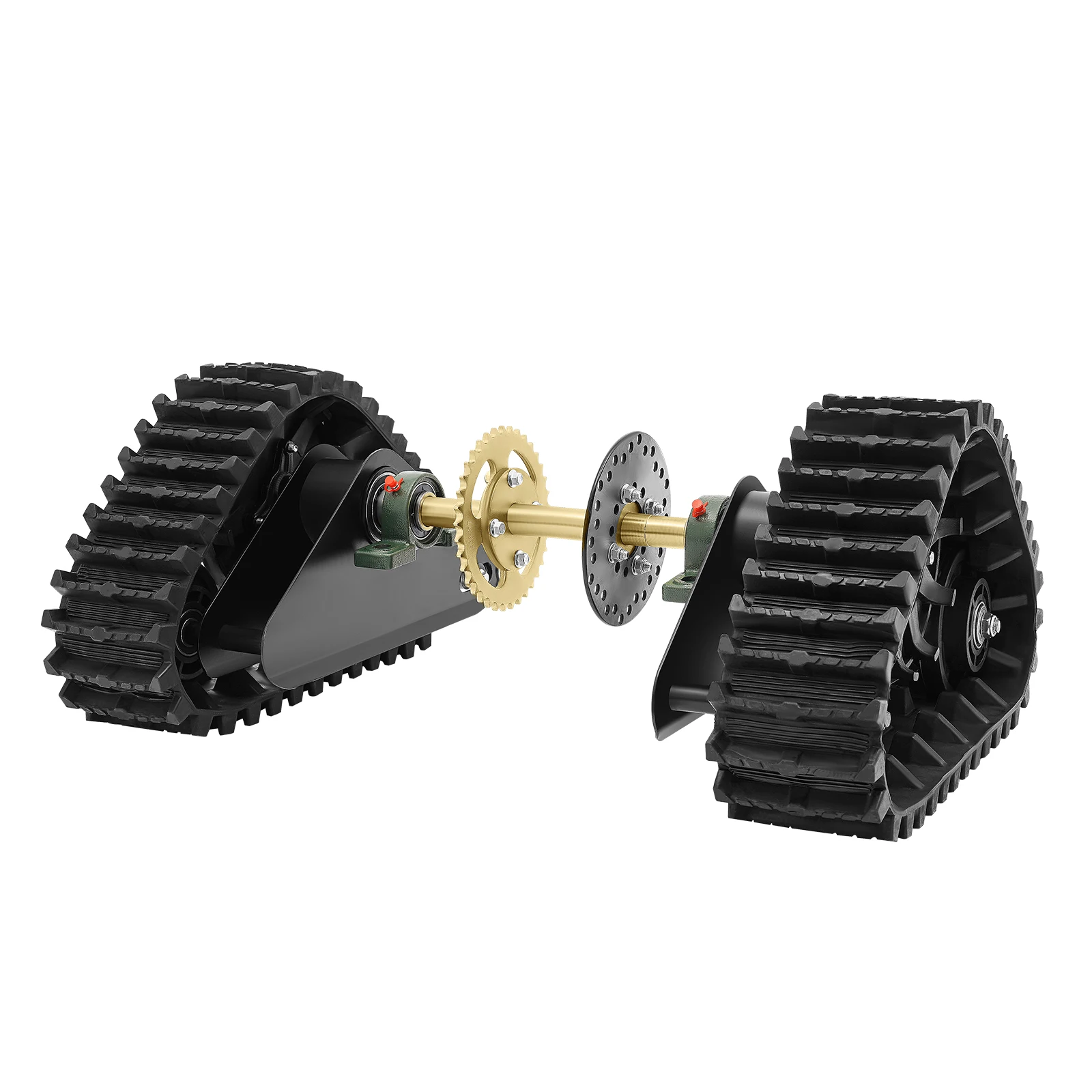 Heavy Duty ATV Rear Track Assembly 661LBS Capacity, UTV Go-Kart Axle Kit with Sprocket & Brake Disc, 26.96" Rubber Track Wheels for Mud, Sand, Snow, Mountain Off-Road