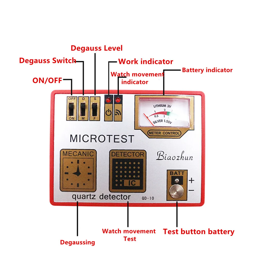Universal Quartz Mechanical Watch Repair Demagnetizor Watch Battery Tester Detector Multi-Function Watch Tester